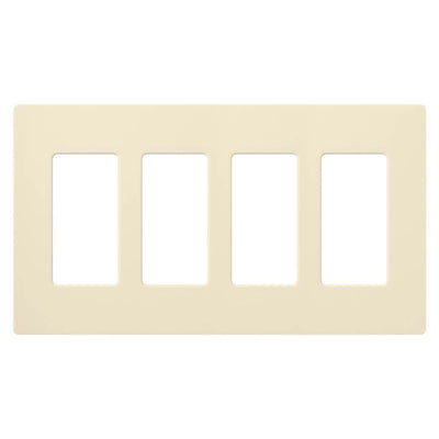 Lutron Claro Wallplate, Four-Gang, Gloss Almond, CW-4-AL