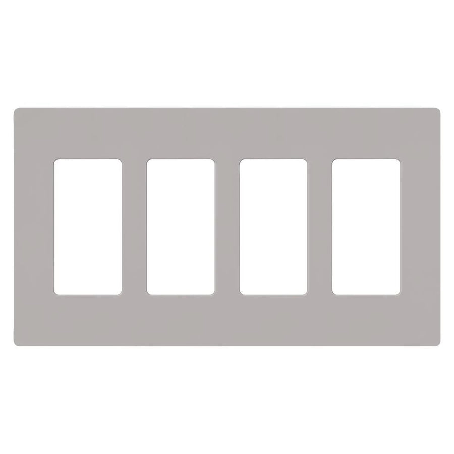 Lutron Claro Wallplate, Four-Gang, Gloss Gray, CW-4-GR