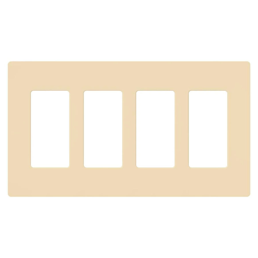 Lutron Claro Wallplate, Four-Gang, Gloss Ivory, CW-4-IV