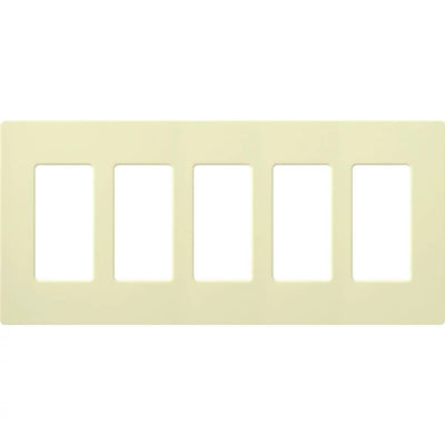 Lutron Claro Wallplate, 5-Gang, Almond, CW-5-AL