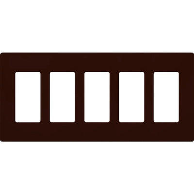Lutron Claro Wallplate, 5-Gang, Brown, CW-5-BR
