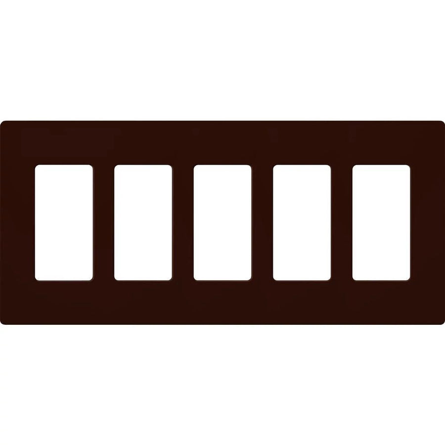 Lutron Claro Wallplate, 5-Gang, Brown, CW-5-BR