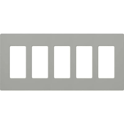 Lutron Claro Wallplate, 5-Gang, Gray, CW-5-GR