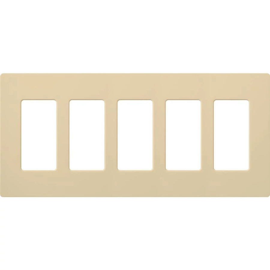 Lutron Claro Wallplate, 5-Gang, Ivory, CW-5-IV