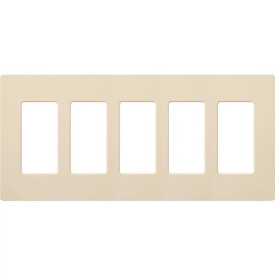 Lutron Claro Wallplate, 5-Gang, Light Almond, CW-5-LA