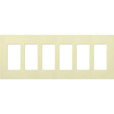 Lutron Claro Wallplate, 6-Gang, Almond, CW-6-AL