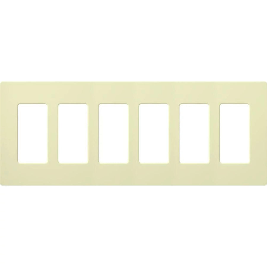 Lutron Claro Wallplate, 6-Gang, Almond, CW-6-AL