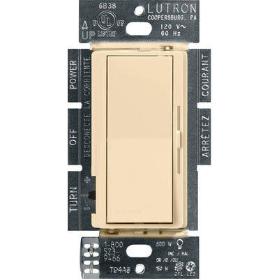 Lutron Diva LED+ Dimmer Switch, 150W LED, Single Pole/3-Way, No Neutral Required, 120V, DVCL-153PH-IV, Ivory