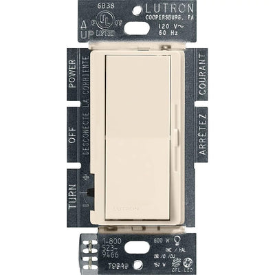 Lutron Diva LED+ Dimmer Switch, 150W LED, Single Pole/3-Way, No Neutral Required, 120V, DVCL-153P-LA, Light Almond