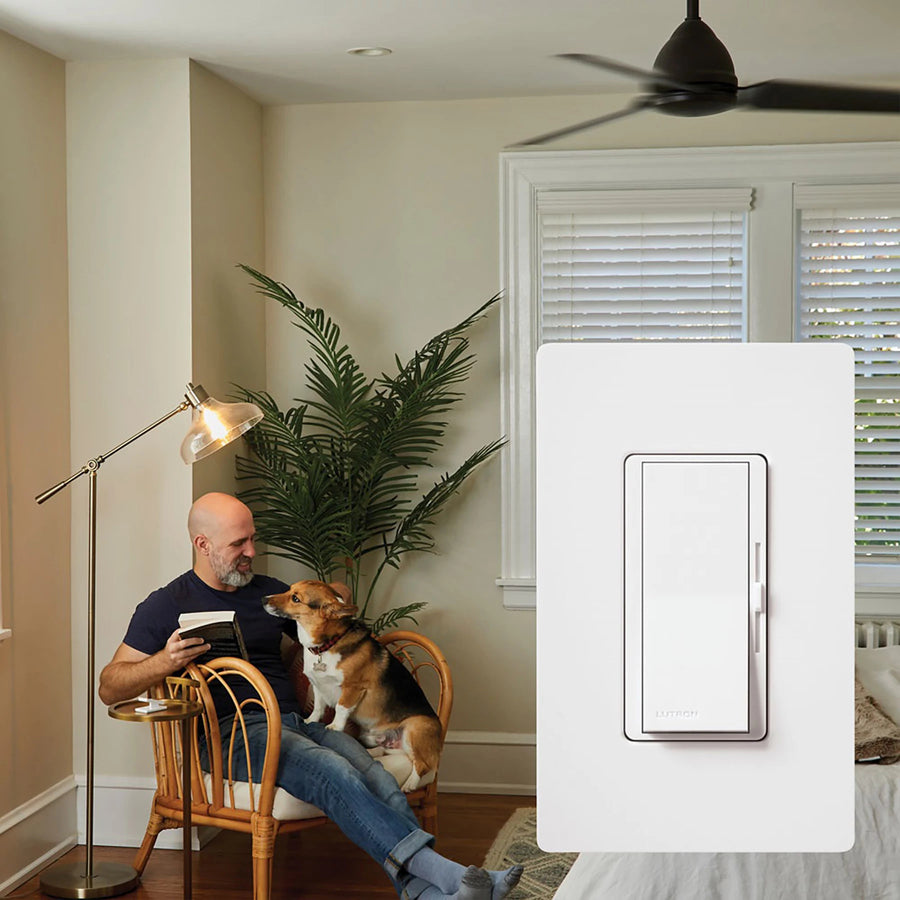 Lutron Diva 3-Speed Fan Control, 1.5A, 120V, 3-Way, Almond, DVFSQ-F-AL