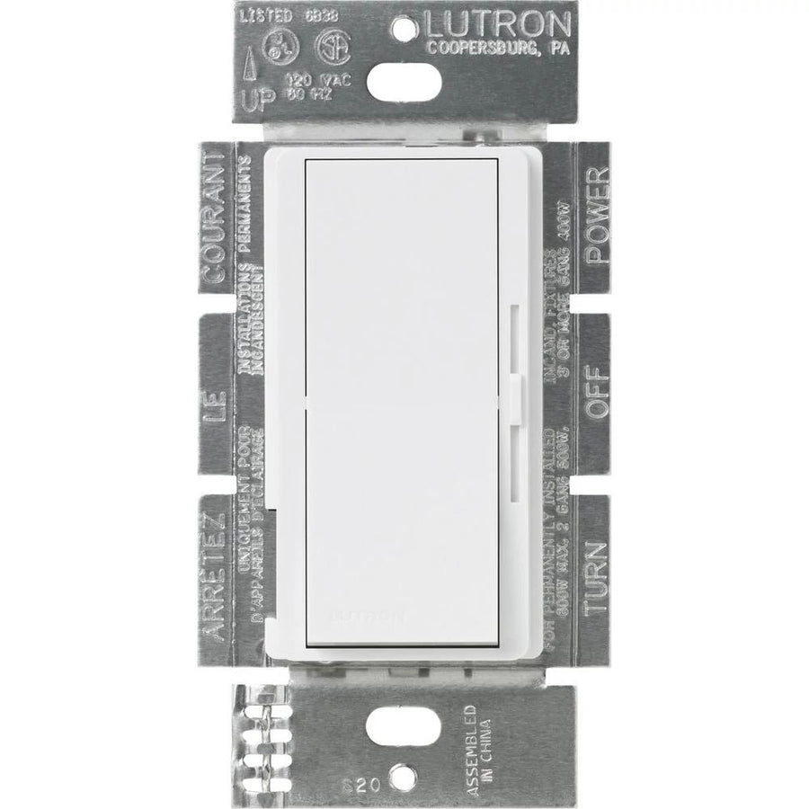 Lutron Diva 3-Speed Fan Control, 1.5A, Single-Pole/3-Way, 120V, White, DVFSQ-FH-WH