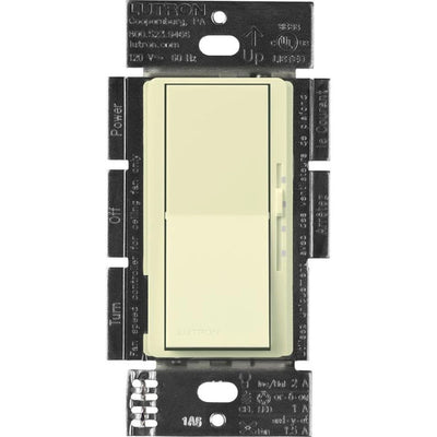 Lutron Diva 3-Speed Fan Control and On/Off Light Switch, 1.5A Fan, 1A LED, Single Pole/3-Way, No Neutral Required, 120V, DVFSQ-LF-AL, Almond