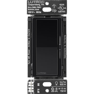 Lutron Diva Smart Dimmer Switch, Caseta, Black, DVRF-6L-BL