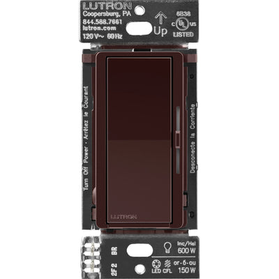 Lutron Diva Smart Dimmer Switch, Caseta, Brown, DVRF-6L-BR