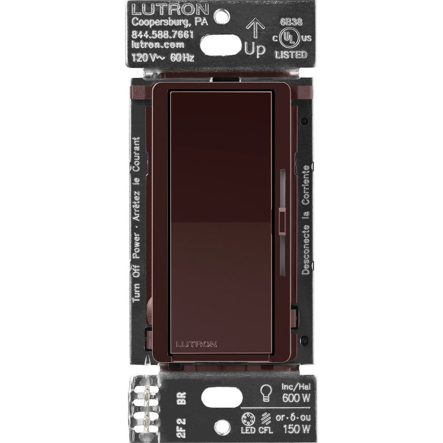Lutron Diva Smart Dimmer Switch, Caseta, Brown, DVRF-6L-BR