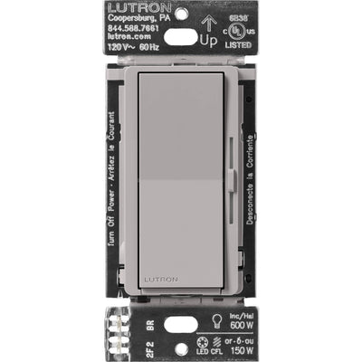 Lutron Diva Smart Dimmer Switch, Caseta, Gray, DVRF-6L-GR