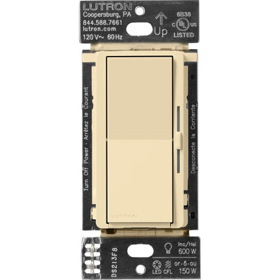 Lutron Diva Smart Dimmer Switch, Caseta, Ivory, DVRF-6L-IV
