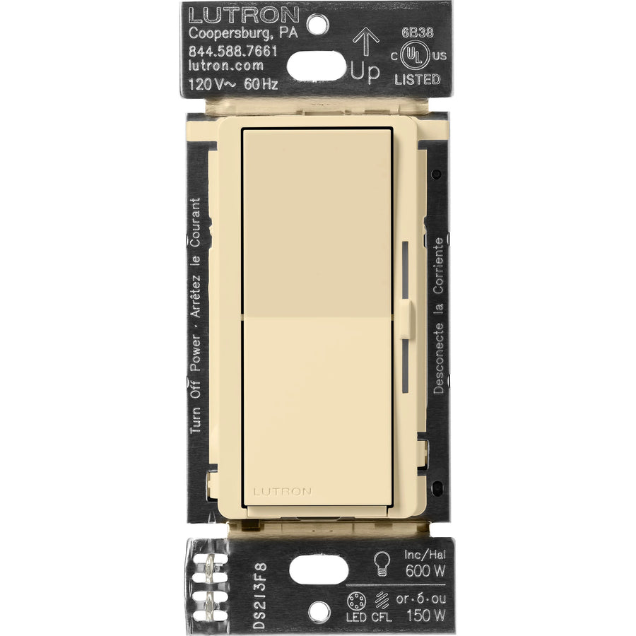 Lutron Diva Smart Dimmer Switch, Caseta, Ivory, DVRF-6L-IV