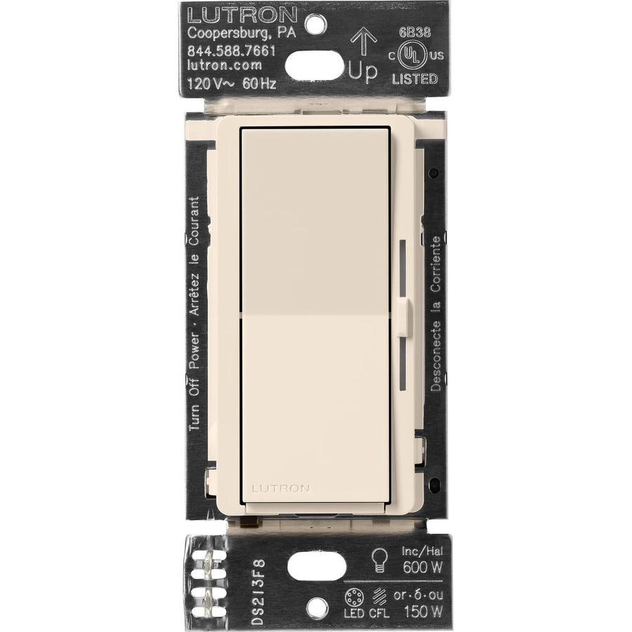 Lutron Diva Smart Dimmer Switch, Caseta, Light Almond, DVRF-6L-LA