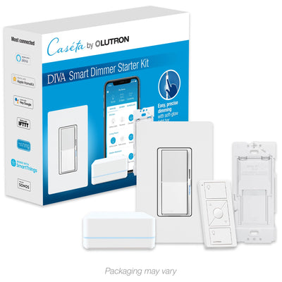 Lutron Diva Smart Dimmer Switch Kit, 150W LED/600W Incandescent, Caseta, DVRF-BDG-1D