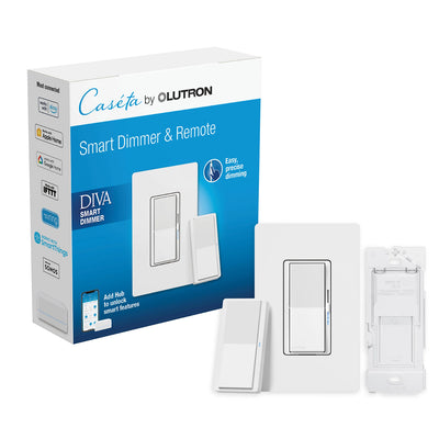 Lutron Pico Paddle Remote with Diva Dimmer, White, DVRF-PKG1D-WH