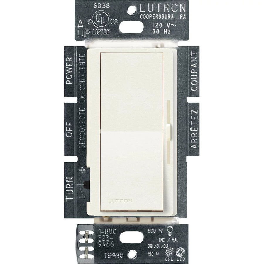Lutron Diva LED+ Dimmer Switch, 150W LED, Single Pole/3-Way, No Neutral Required, 120V, DVSCCL-153P-BI, Biscuit