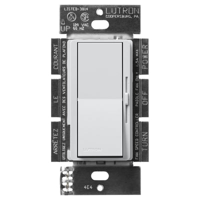 Lutron Diva 3-Speed Fan Control, 1.5A, Single-Pole/3-Way, Mist, DVSCFSQ-F-MI