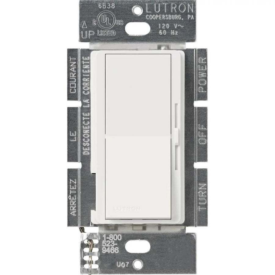 Lutron Diva 3-Speed Fan Control, 1.5A, Single-Pole/3-Way, Snow, DVSCFSQ-F-SW
