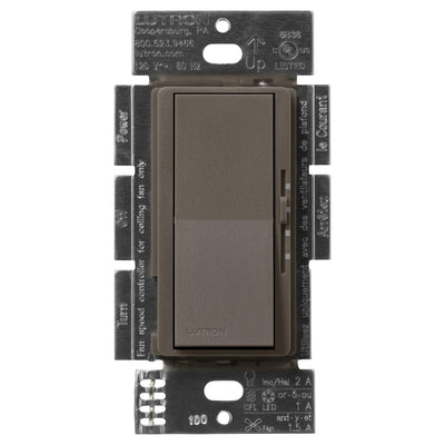 Lutron Diva 3-Speed Fan/Light Switch, Single-Pole/3-Way, 1.5A Fan, Truffle, DVSCFSQ-LF-TF