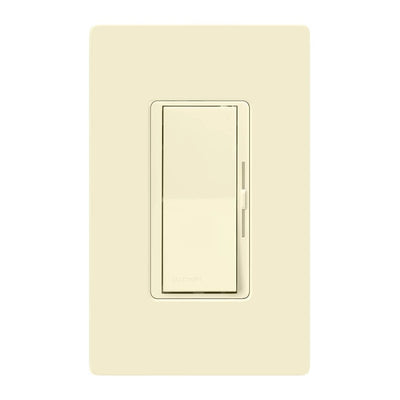 Lutron Diva LED+ Dimmer Switch with Wall Plate, 150W LED, Single Pole/3-Way, No Neutral Required, 120V, DVWCL-153PH-AL, Almond