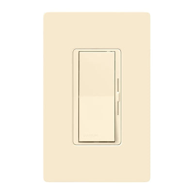 Lutron Diva LED+ Dimmer Switch with Wall Plate, 150W LED, Single Pole/3-Way, No Neutral Required, 120V, DVWCL-153PH-LA, Light Almond