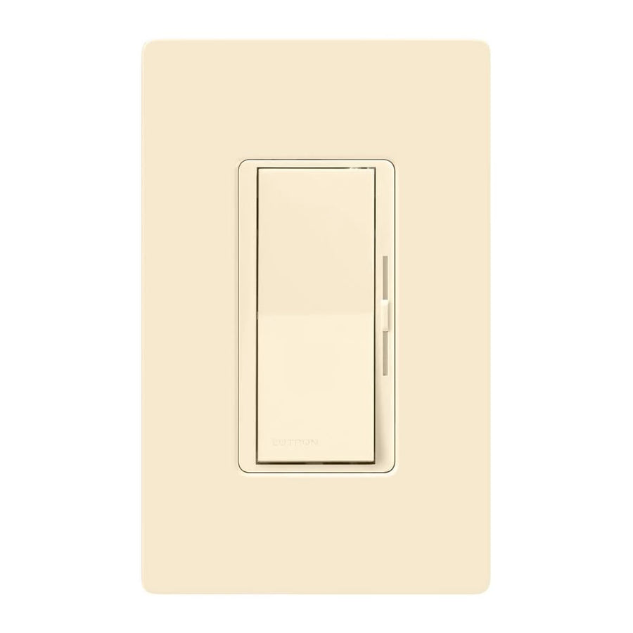 Lutron Diva LED+ Dimmer Switch with Wall Plate, 150W LED, Single Pole/3-Way, No Neutral Required, 120V, DVWCL-153PH-LA, Light Almond