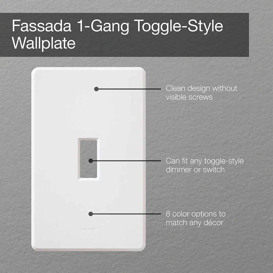 Lutron Fassada Wallplate, 1-Gang, Black, FG-1-BL