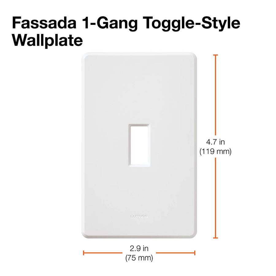 Lutron Fassada Wallplate, 1-Gang, Black, FG-1-BL