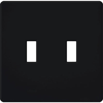 Lutron Fassada Wallplate, 2-Gang, Black, FG-2-BL