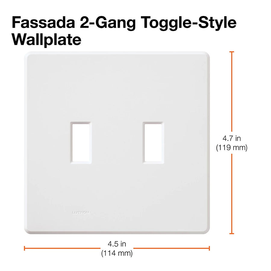 Lutron Fassada 2-Gang Wallplate, White, FG-2-WH