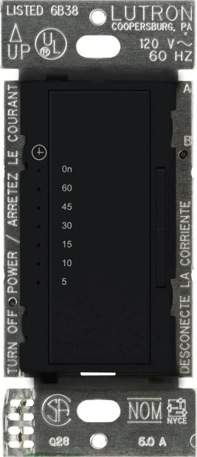 Lutron Maestro Countdown Timer, 5A, Multi-location, Neutral Required, Midnight, MA-T51MN-MN