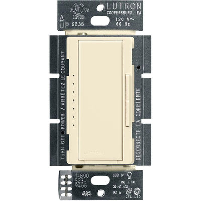 Lutron Maestro LED+ Dimmer Switch, 150W LED, Single Pole/Multi-Location, No Neutral Required,120V, MACL-153M-AL, Almond