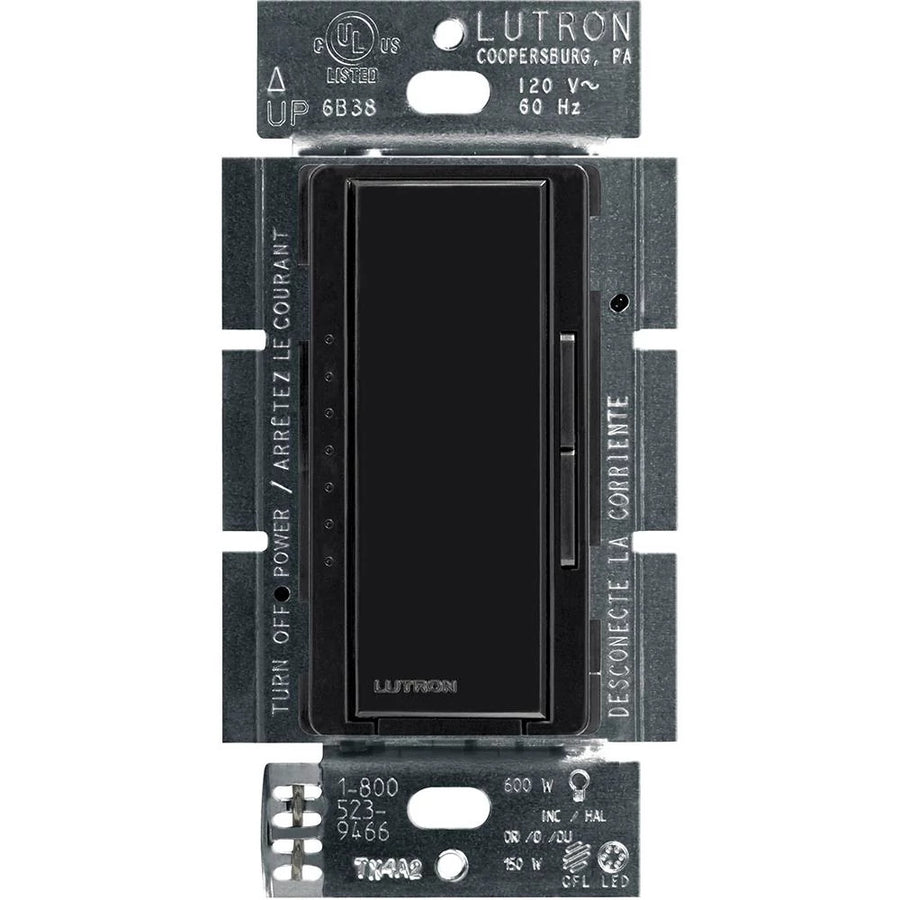 Lutron Maestro LED+ Dimmer Switch, 150W LED, Single Pole/Multi-Location, No Neutral Required,120V, MACL-153M-BL, Black