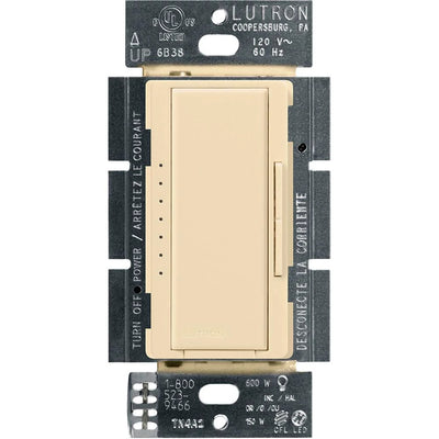Lutron Maestro LED+ Dimmer Switch, 150W LED, Single Pole/Multi-Location, No Neutral Required,120V, MACL-153M-IV, Ivory
