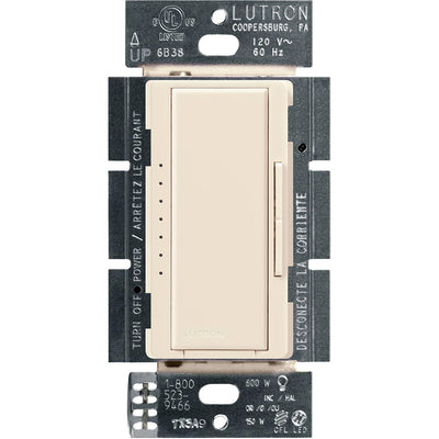Lutron Maestro LED+ Dimmer Switch, 150W LED, Single Pole/Multi-Location, No Neutral Required,120V, MACL-153M-LA, Light Almond