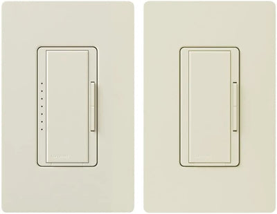 Lutron Maestro LED+ Dimmer Switch, 150W LED, Single Pole/Multi-Location, No Neutral Required,120V, MACL-153M-AL, Almond