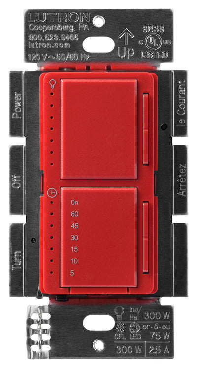 Lutron Maestro LED+ Dual Dimmer Timer, 75W, Hot, MACL-L3T251-HT