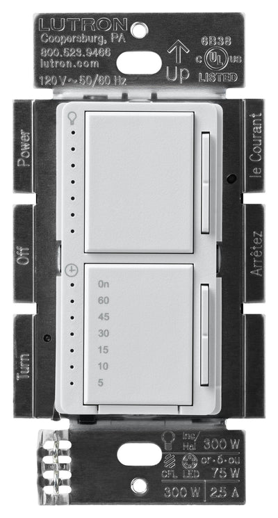 Lutron Maestro LED+ Dual Dimmer and Timer, 75W, Palladium, MACL-L3T251-PD