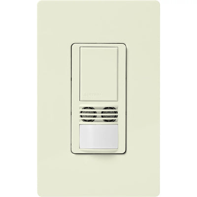 Lutron Maestro Dual-Tech Motion Sensor Switch, Vacancy Only, 6A, 120-277V, Single Pole, Ground or Neutral Required, MS-A102-V-BI, Biscuit