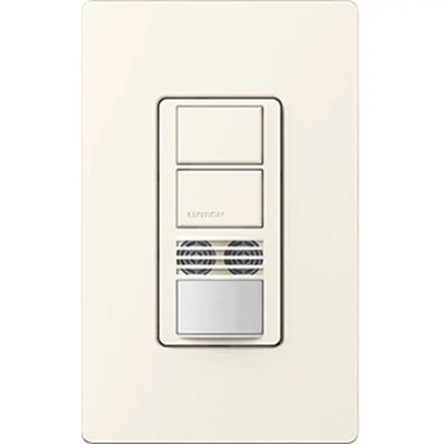 Lutron Maestro Dual Circuit Dual-Tech Motion Sensor Switch, 6A, 120-277V, Single Pole, Ground or Neutral Required, MS-A202-BI, Biscuit