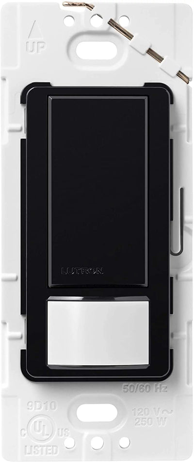 Lutron Maestro Motion Sensor Switch, Ground or Neutral Required, 2A Lighting, 120V, Single Pole, MS-OPS2-BL, Black