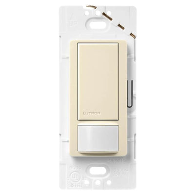 Lutron Maestro Motion Sensor Switch, 5A Light/3A Fan, 120V, Single/Multi-Location, Ground or Neutral Required, MS-OPS5M-AL, Almond