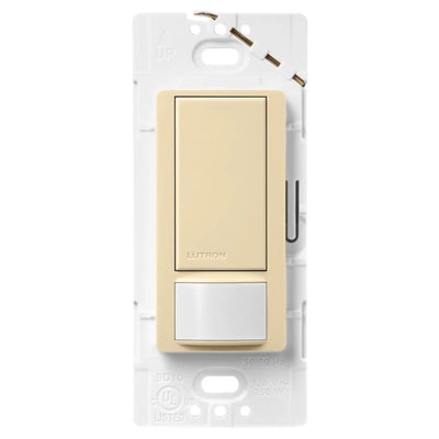 Lutron Maestro Motion Sensor Switch, 5A Light/3A Fan, 120V, Single/Multi-Location, Ground or Neutral Required, MS-OPS5M-IV, Ivory