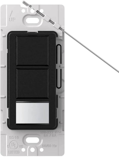 Lutron Maestro Dual Circuit Motion Sensor Switch, 6A Light/4.4A Fan, 120-277V, Dual Single Pole, Ground or Neutral Required, MS-OPS6-DDV-MN, Midnight
